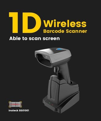 2.4G Wireless Bluetooth Barcode Scanner Baterai 2000mAh Lama Bekerja